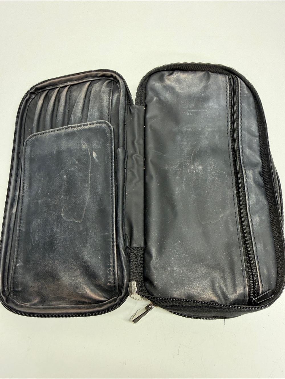 Dior Backstage Makeup Beauty Bag Travel Cosmetic Brushes Zip Around Black Silver View 3